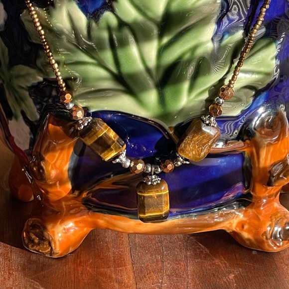 Vintage tiger’s eye necklace with beads - Picture 3 of 3